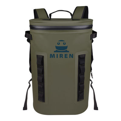 OEM reutilizable resistente al agua de la mochila suave del refrigerador del verde militar
