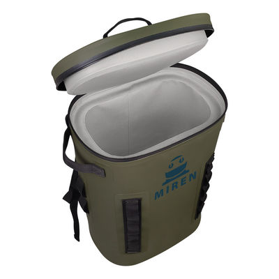OEM reutilizable resistente al agua de la mochila suave del refrigerador del verde militar