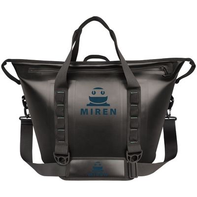 Bolso negro del refrigerador del almuerzo del OEM, refrigerador aislado echado a un lado suave para acampar al aire libre