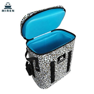 Bolso impermeable del refrigerador de la comida campestre de TPU, mochila más fresca aislada camuflaje del leopardo 20L
