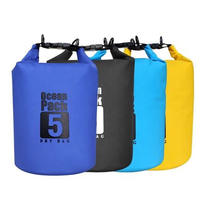 Bolso seco de la prenda impermeable del PVC del amarillo del negro azul para el OEM al aire libre de las aventuras