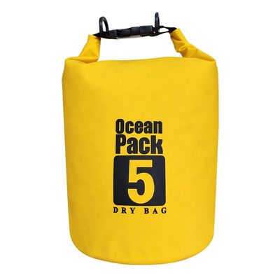 Bolso seco de la prenda impermeable del PVC del amarillo del negro azul para el OEM al aire libre de las aventuras