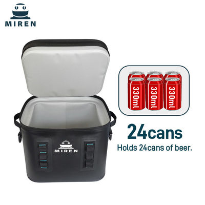 El paquete de refrigerador blando negro de 24 latas es ideal para picnics al aire libre y pesca